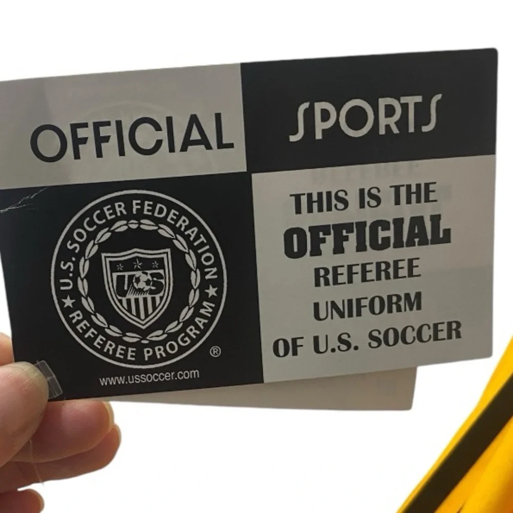 Official Sports US Soccer Referee Polo Shirt
 Yellow and Black Stripe - Picture 9 of 9